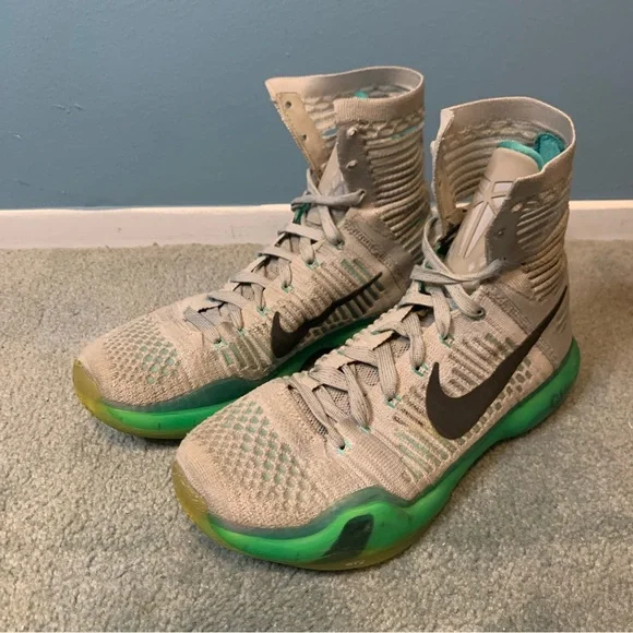 NIKE KOBE X ELITE USED SIZE 7.5M/8.5W WOLF GREY WHITE LIGHT RETRO 718763 041